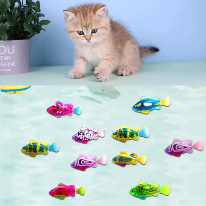 LED Robot Fish Cat Toy – Interactive Swimming Light-Up
