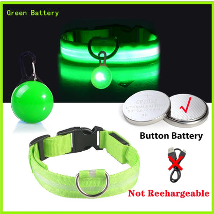 USB Rechargeable LED Dog & Cat Collar – Glowing Night Safety