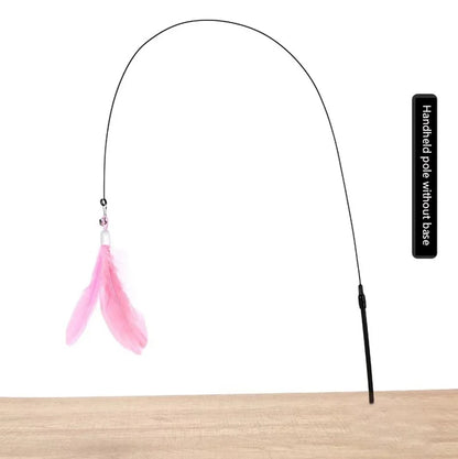 Cat Teaser Wand – Bell & Replaceable Feather Toy