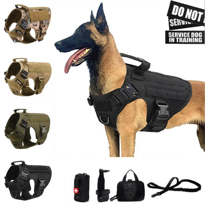Tactical Dog Harness & Leash Set – Military Style