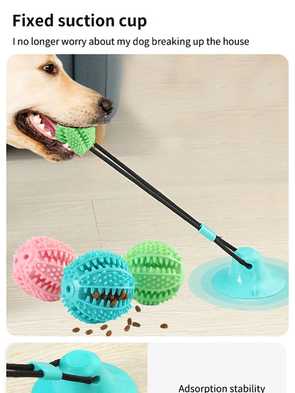 Interactive Suction Cup Dog Toy – Treat Dispensing & Sound Ball