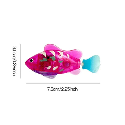 LED Robot Fish Cat Toy – Interactive Swimming Light-Up