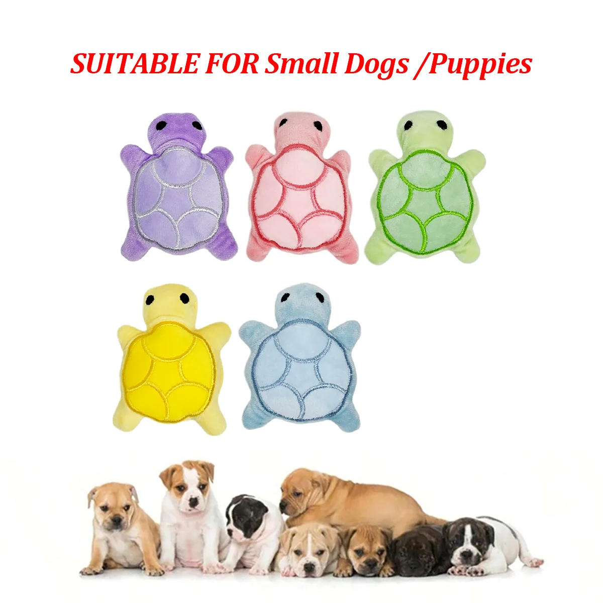 Mini Turtle Plush Dog Toy – Squeaky Teething Toy