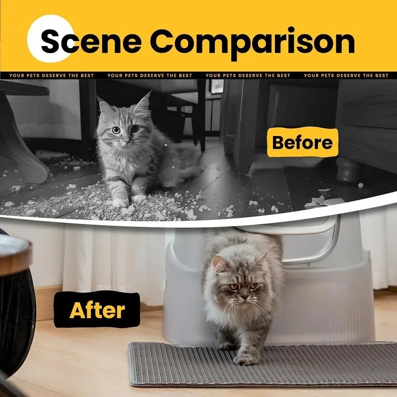 Waterproof Double-Layer Cat Litter Mat – Non-Slip