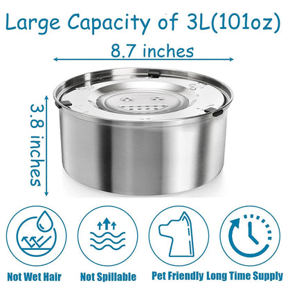 Stainless Steel No-Spill Dog Water Bowl – Floating Design