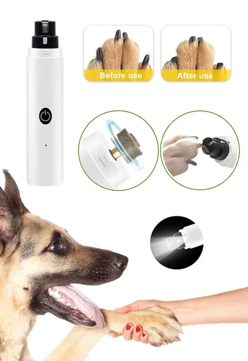 Electric Rechargeable Pet Nail Clipper – LED & Quiet Operation