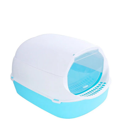 Semi-Enclosed Cat Litter Box – Splashproof Tray