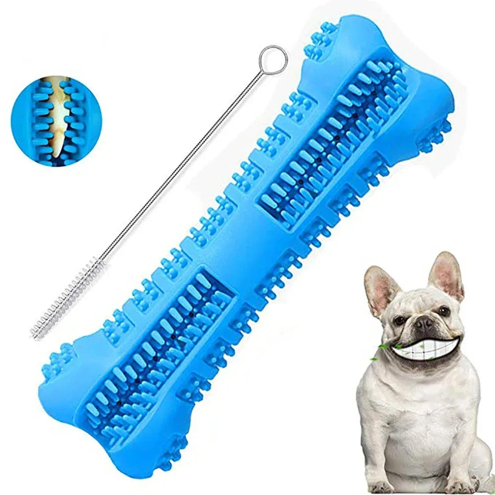 Soft Rubber Dog Chew Toy – Toothbrush & Training Stick