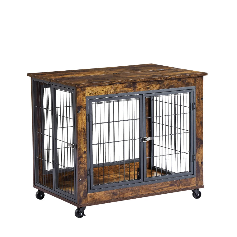 PawshHaus™ 2-in-1 Wooden Dog Crate & Furniture Console