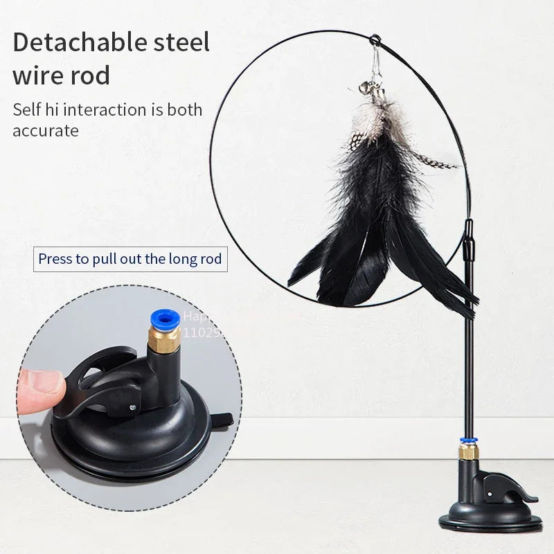 Cat Teaser Wand – Bell & Replaceable Feather Toy