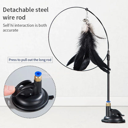Cat Teaser Wand – Bell & Replaceable Feather Toy