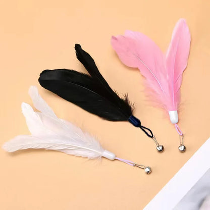 Cat Teaser Wand – Bell & Replaceable Feather Toy