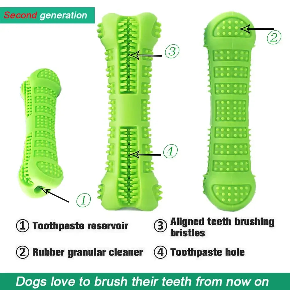 Soft Rubber Dog Chew Toy – Toothbrush & Training Stick
