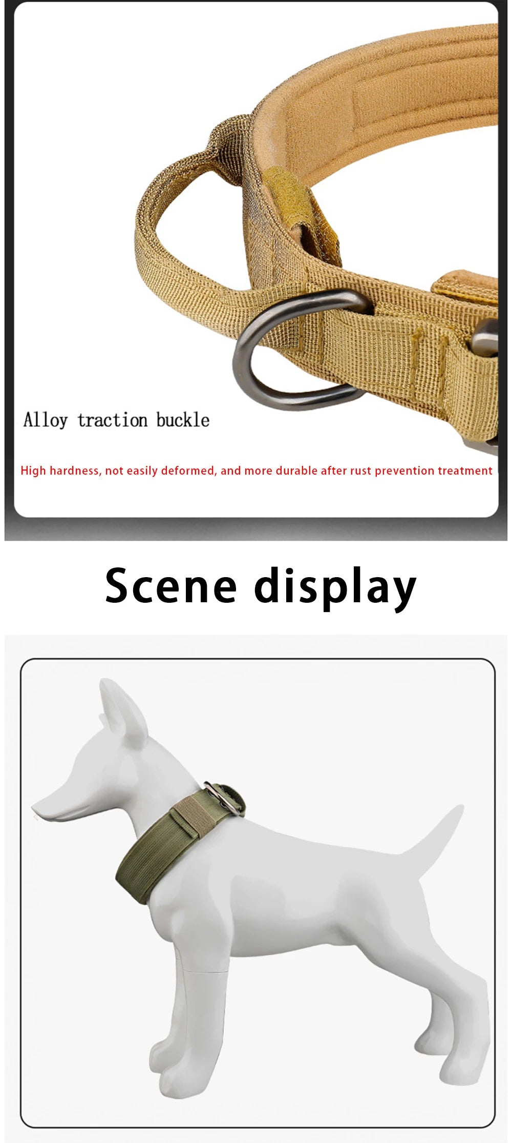 Tactical Nylon Dog Collar – Metal Buckle for Medium & Large Dogs