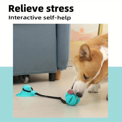 Interactive Suction Cup Dog Toy – Treat Dispensing & Sound Ball