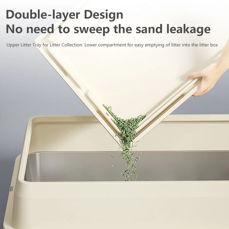 Waterproof Double-Layer Cat Litter Mat – Non-Slip & Easy Clean
