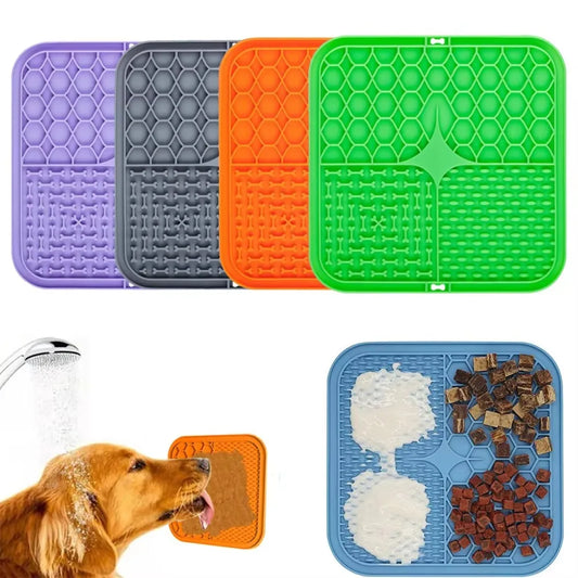 Silicone Pet Licking Pad – Slow Feeder with Suction Cup