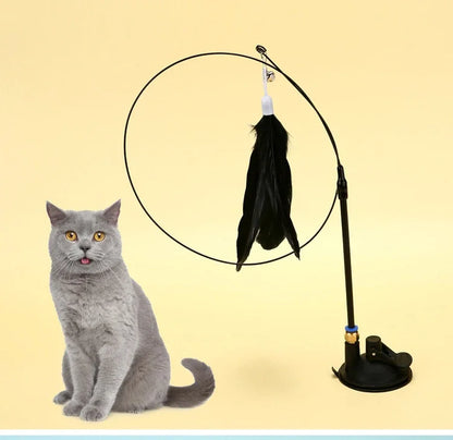 Cat Teaser Wand – Bell & Replaceable Feather Toy