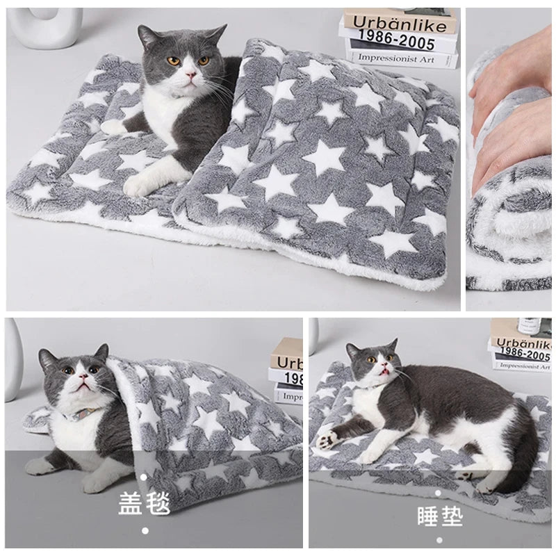 Flannel Pet Sleeping Mat – Cozy Dog & Cat Bed