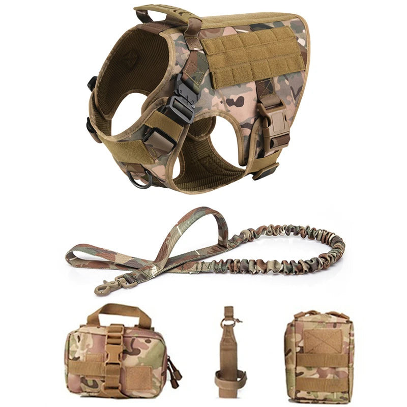 Tactical Dog Harness & Leash Set – Military Style