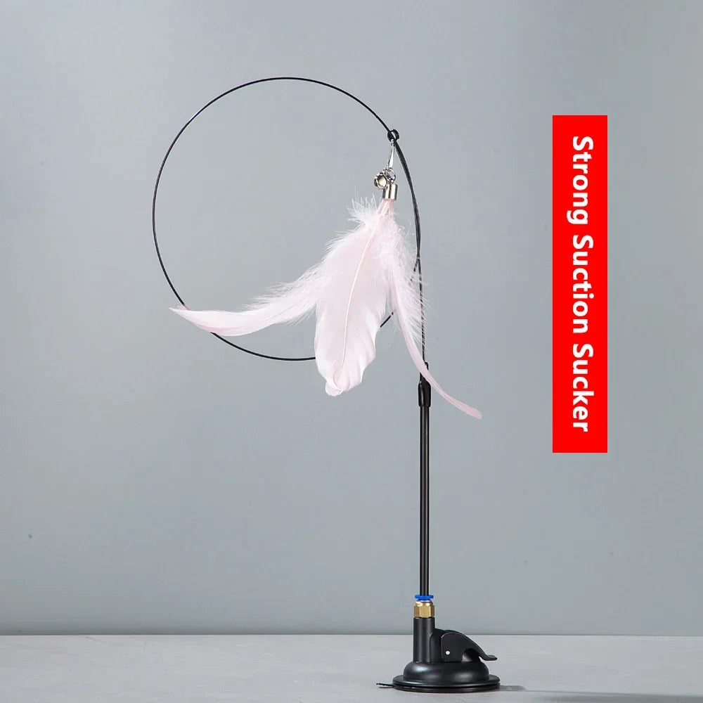 Cat Teaser Wand – Bell & Replaceable Feather Toy