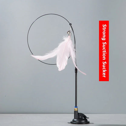 Cat Teaser Wand – Bell & Replaceable Feather Toy