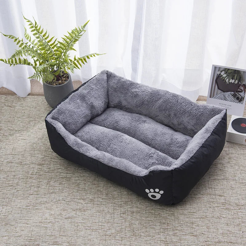 Colorful Square Pet House – Soft & Waterproof Bed