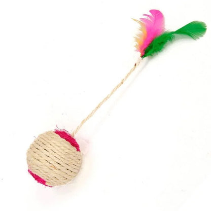 Sisal Scratching Cat Ball – Interactive Kitten Toy