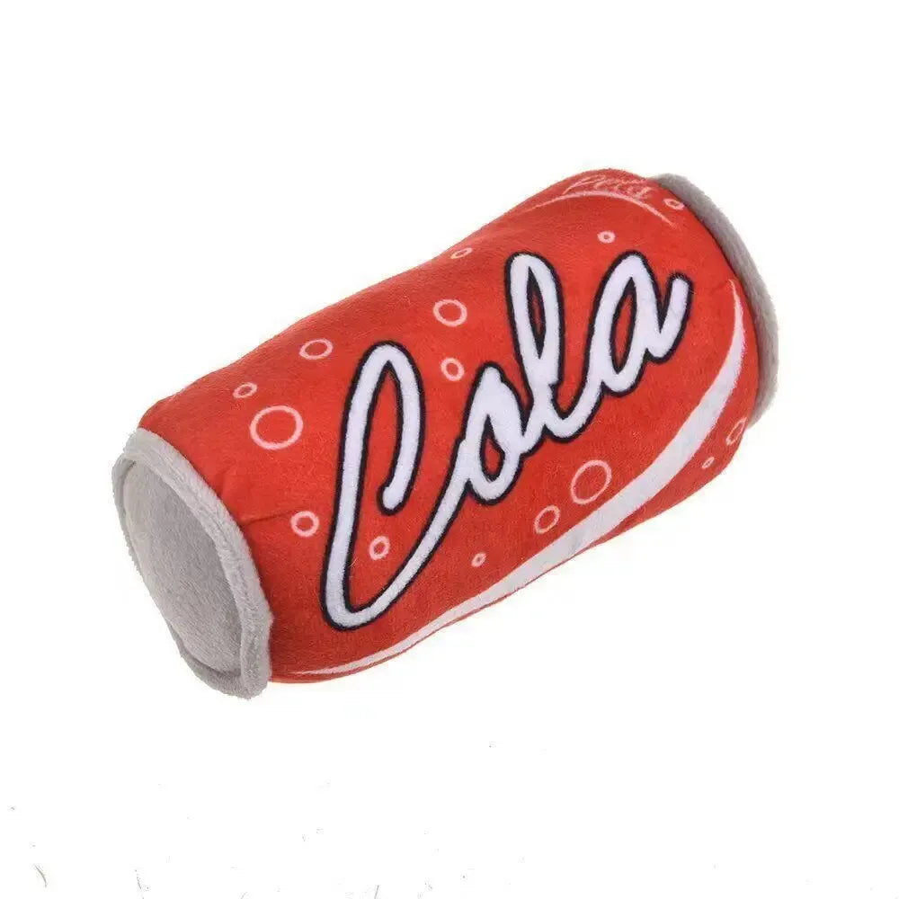 Plush Dog Wine & Beer Bottle Toy – Squeaky Chew Toy