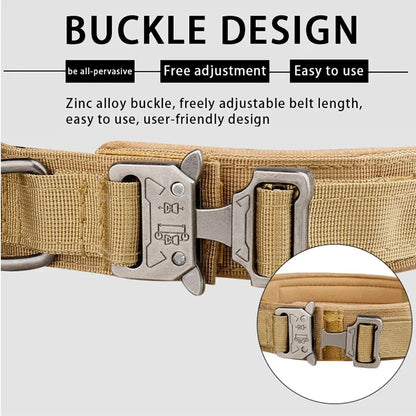 Tactical Nylon Dog Collar – Metal Buckle for Medium & Large Dogs