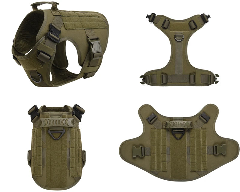 Tactical Dog Harness & Leash Set – Military Style