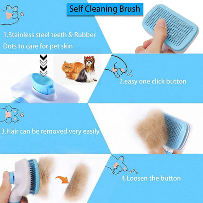 Long-Hair Pet Hair Remover Brush – Dog & Cat Grooming