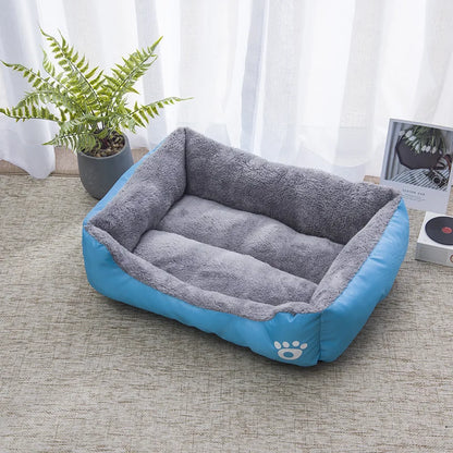 Colorful Square Pet House – Soft & Waterproof Bed