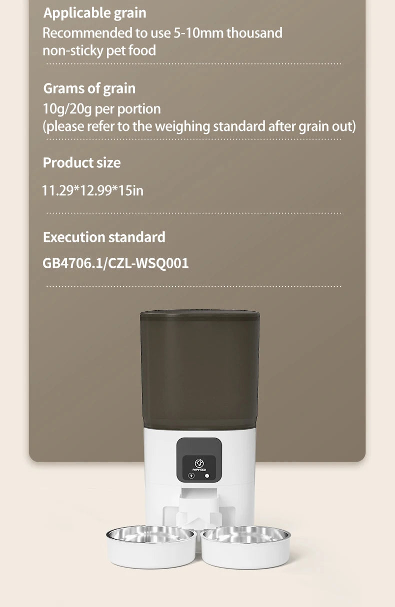PAPIFEED Smart Automatic Pet Feeder – 7L Capacity with WiFi