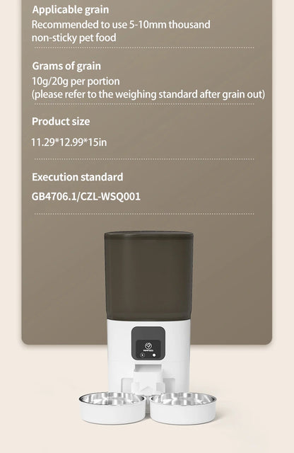 PAPIFEED Smart Automatic Pet Feeder – 7L Capacity with WiFi