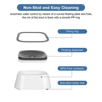 Anti-Spill Pet Water Bowl – Floating Design for Home & Travel