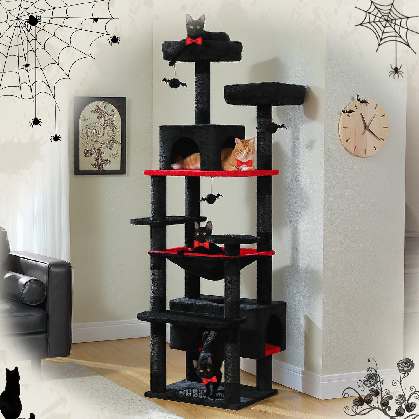 Large Indoor Cat Tree & Tower – Scratching Posts & Hammocks