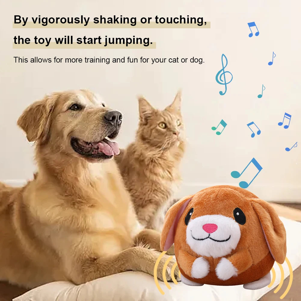 Plush Automatic Bouncing Squeaky Toy – Self-Moving