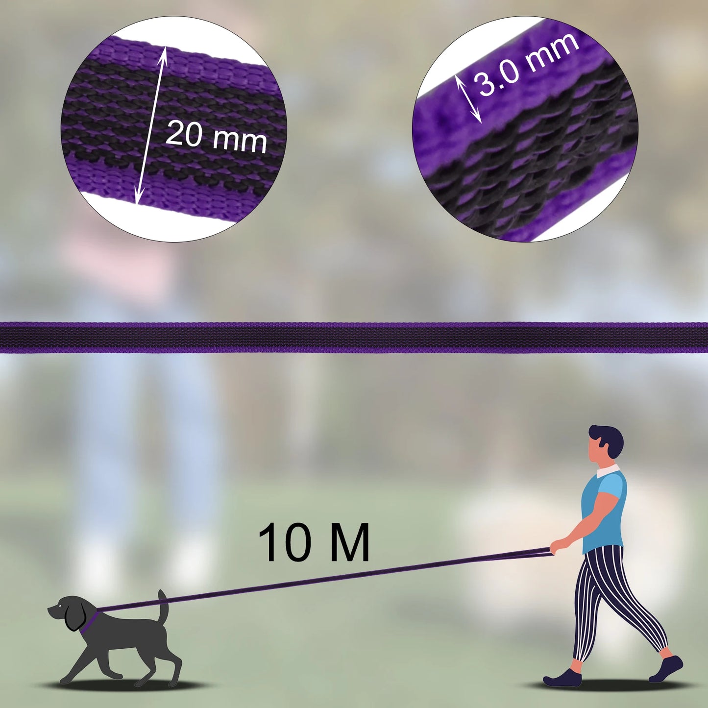 FlexiPaw™ Dual-Color Training Dog Leash (1.5M–15M)