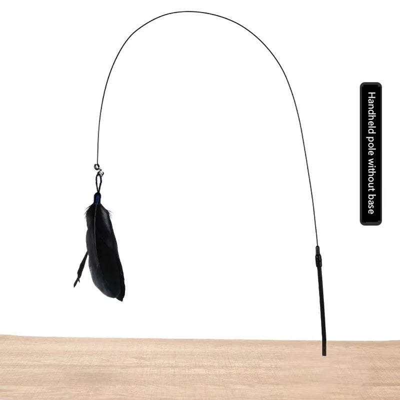 Cat Teaser Wand – Bell & Replaceable Feather Toy