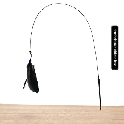 Cat Teaser Wand – Bell & Replaceable Feather Toy