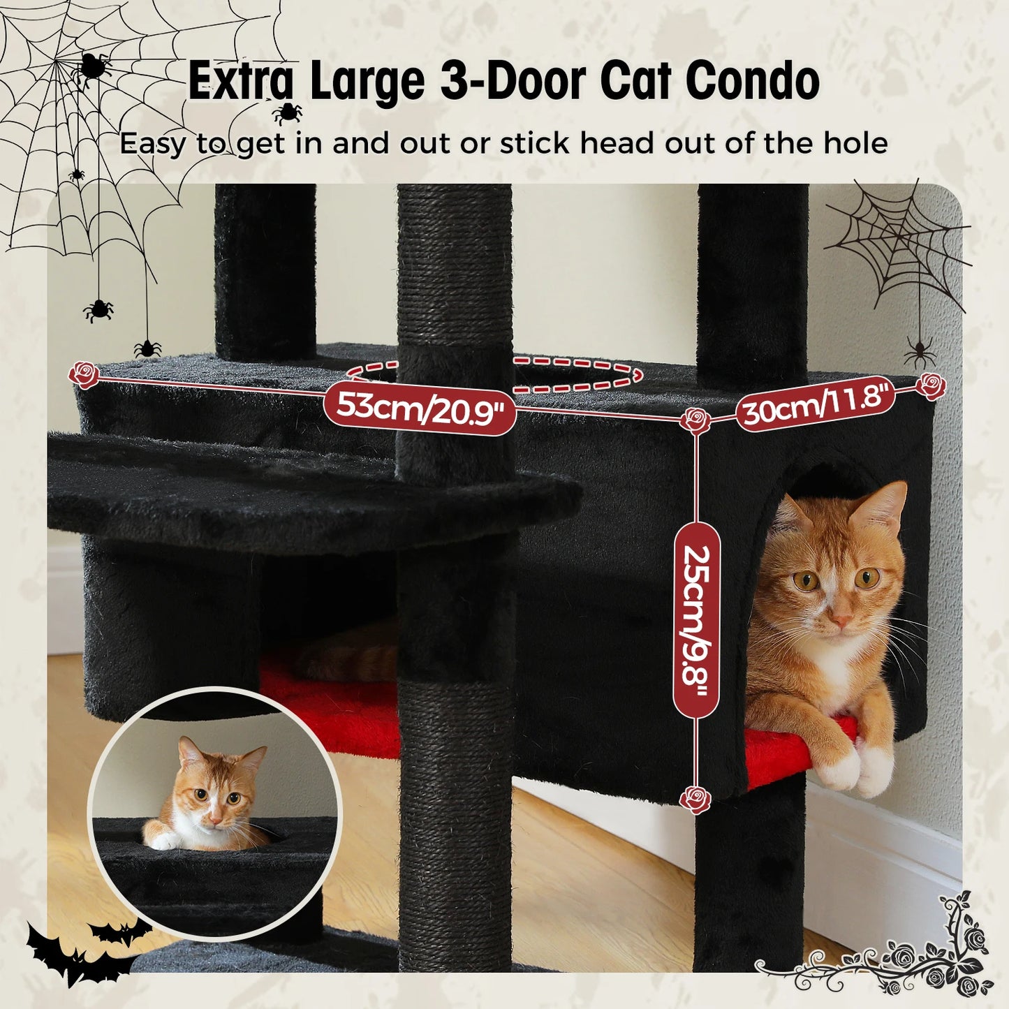 Large Indoor Cat Tree & Tower – Scratching Posts & Hammocks