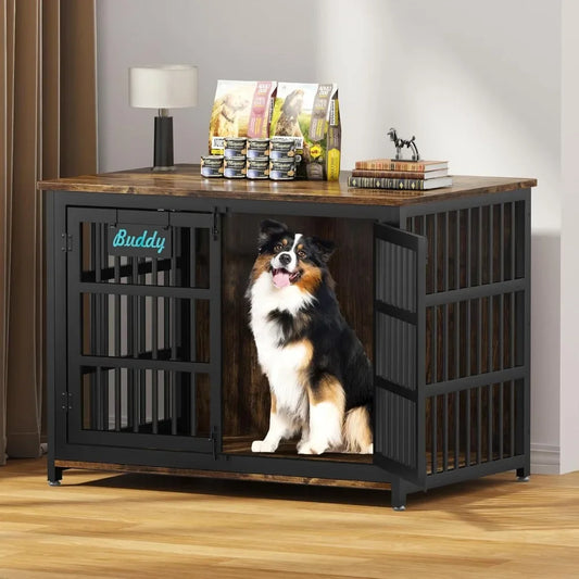 PawshHaus™ Personalized Dog Crate Furniture – Heavy-Duty Indoor Kennel for Large & Medium Breeds