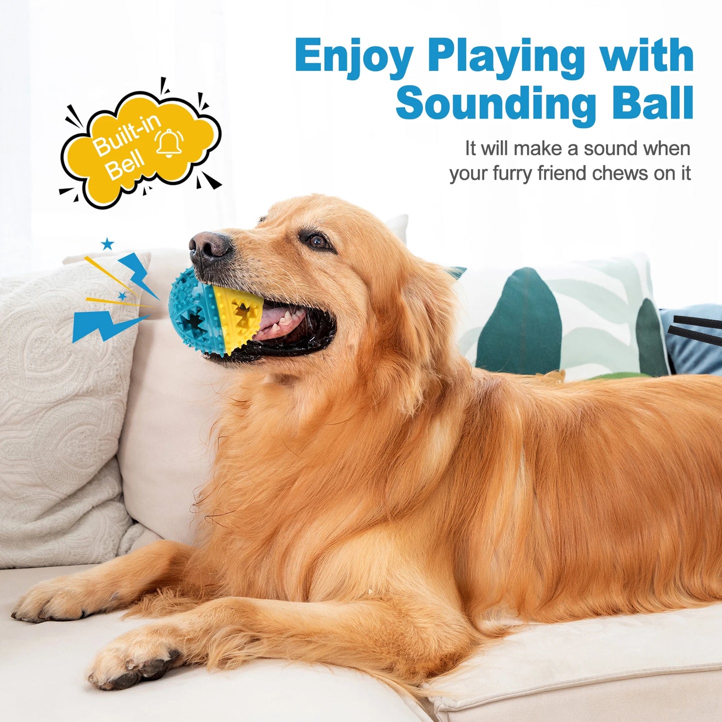 Interactive Chew Ball Dog Toy – Teeth Cleaning & Food Dispensing