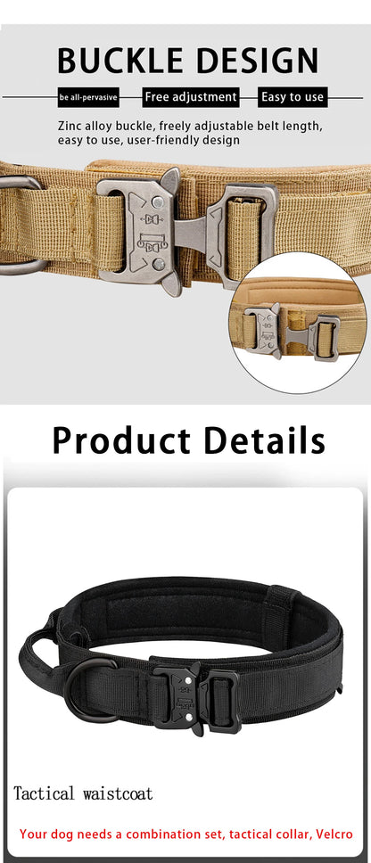 Tactical Nylon Dog Collar – Metal Buckle for Medium & Large Dogs