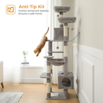 Large Indoor Cat Tree & Tower – Scratching Posts & Hammocks