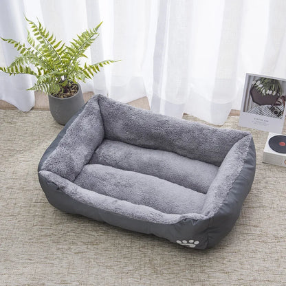 Colorful Square Pet House – Soft & Waterproof Bed