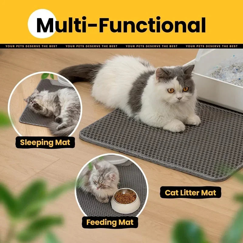 Waterproof Double-Layer Cat Litter Mat – Non-Slip