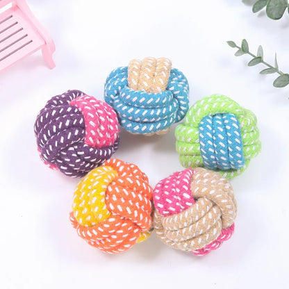 Interactive Cotton Rope Ball Dog Toy – Chew & Play