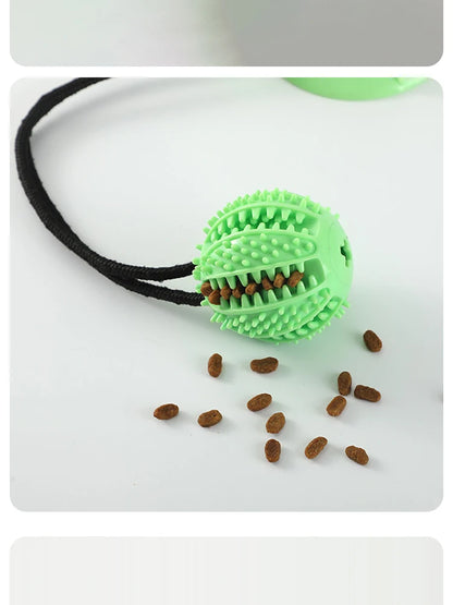Interactive Suction Cup Dog Toy – Treat Dispensing & Sound Ball